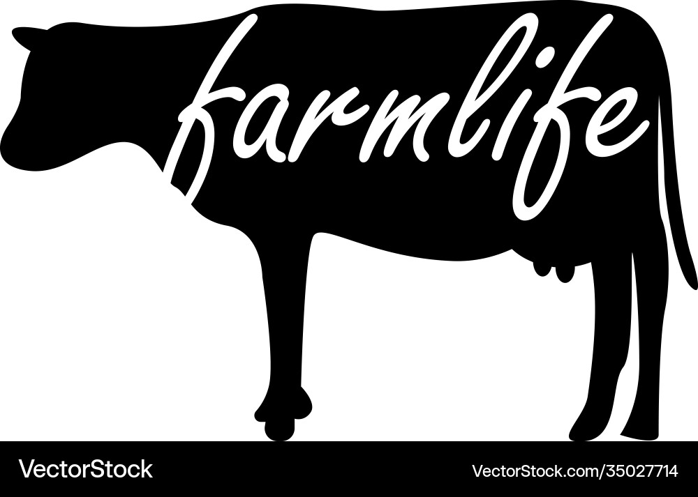 Farmlife On White Background Farm Royalty Free Vector Image