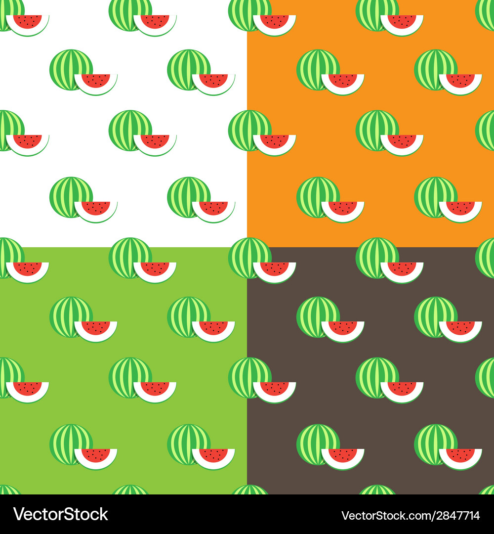 Flat watermelons seamless pattern Royalty Free Vector Image