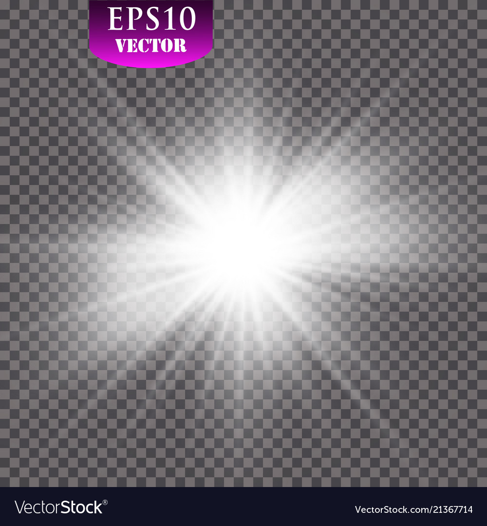 Glow light effect starburst with sparkles vector image Glow light effect starburst with sparkles