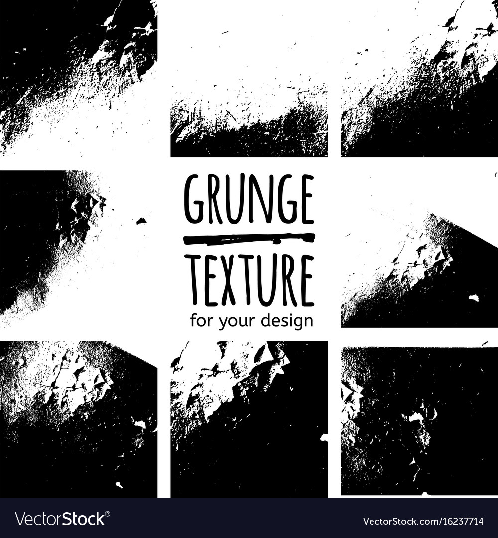 Grunge black textures on white background Vector Image