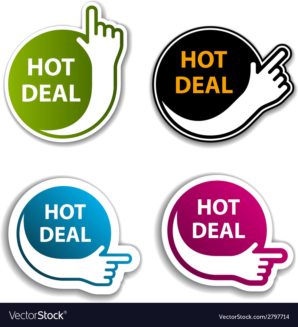 Hot Deal Pointer Stickers - Vector Graphics