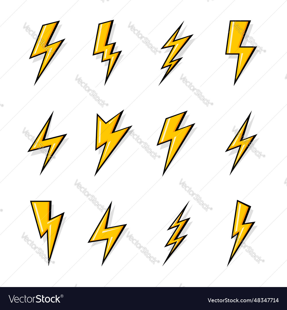 Lightning Bolt Icons - Yellow