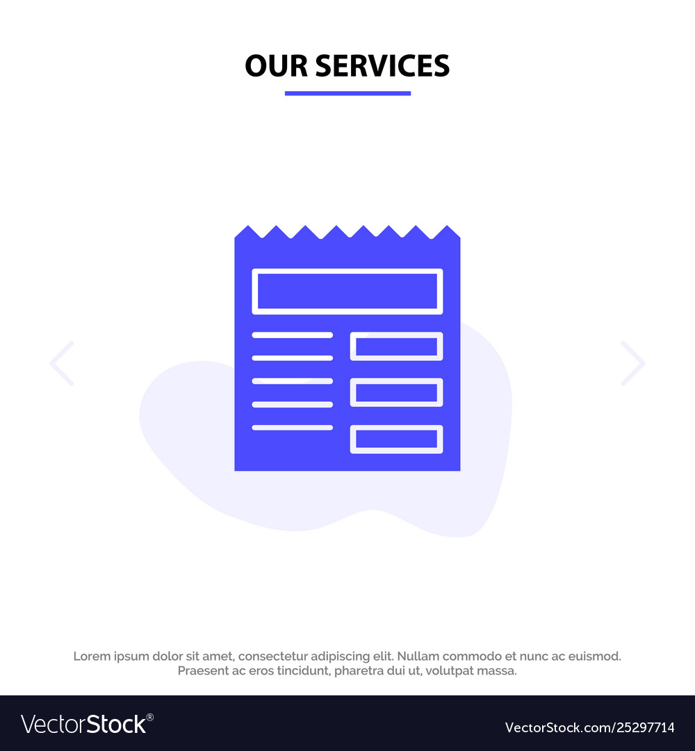 Our services document text basic ui solid glyph vector image Our services document text basic ui solid glyph