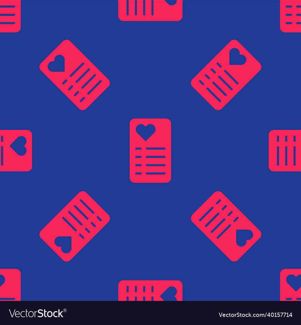 Red shopping list icon isolated seamless pattern