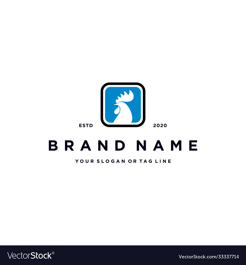 Rounded rectangle chicken app icon Vector Image Rounded rectangle chicken app icon