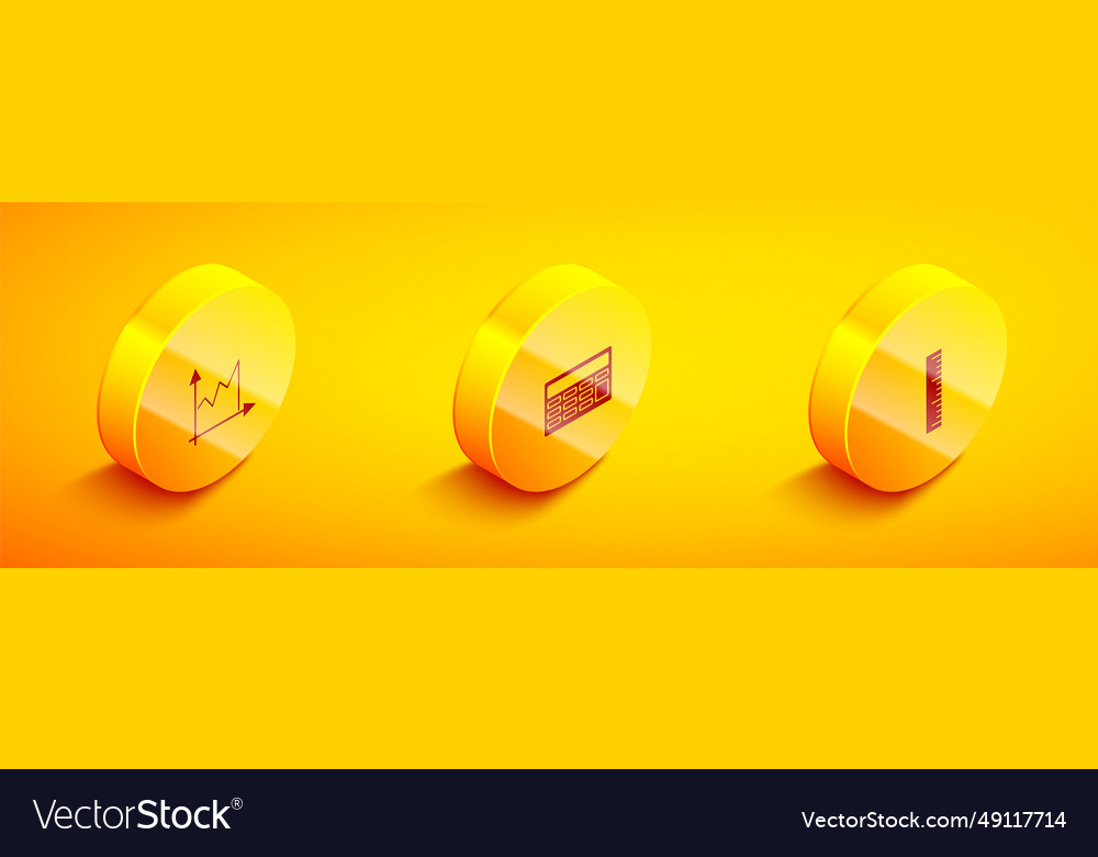 Set isometric graph schedule chart diagram Vector Image Set isometric graph schedule chart diagram