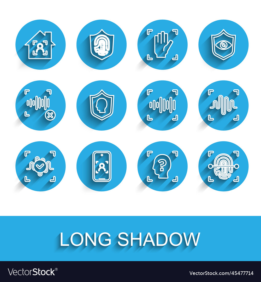 Set line voice recognition mobile and face smart vector image Set line voice recognition mobile and face smart