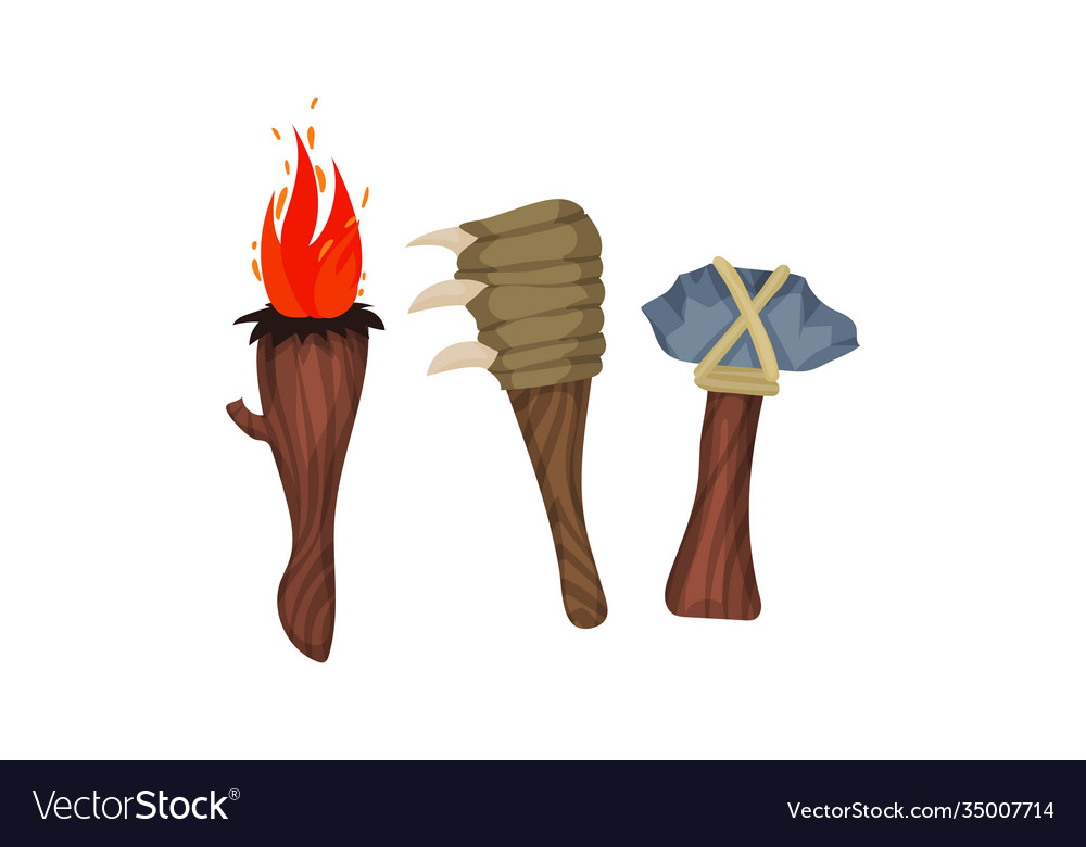 Steinzeit Waffen & Werkzeuge mit Feuer