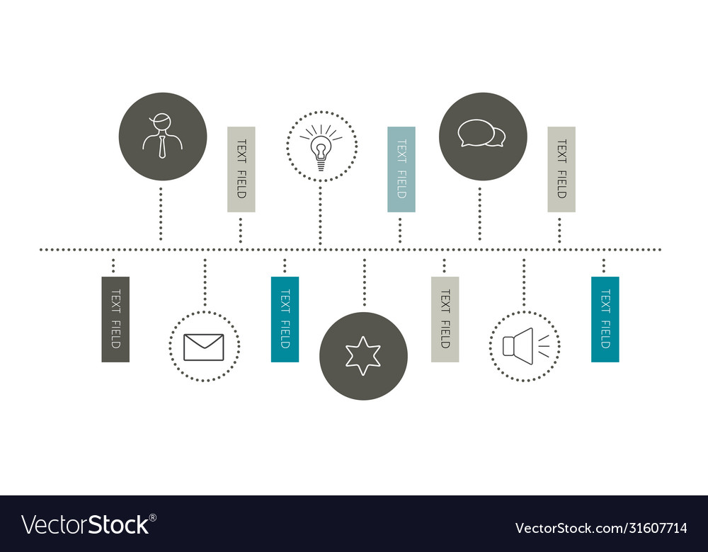 Timeline report template color shadow scheme vector image Timeline report template color shadow scheme