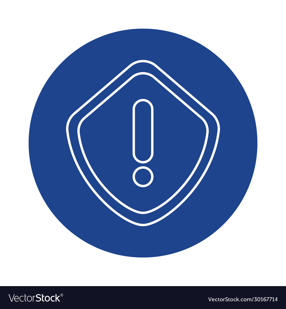 Warning sign line block style icon