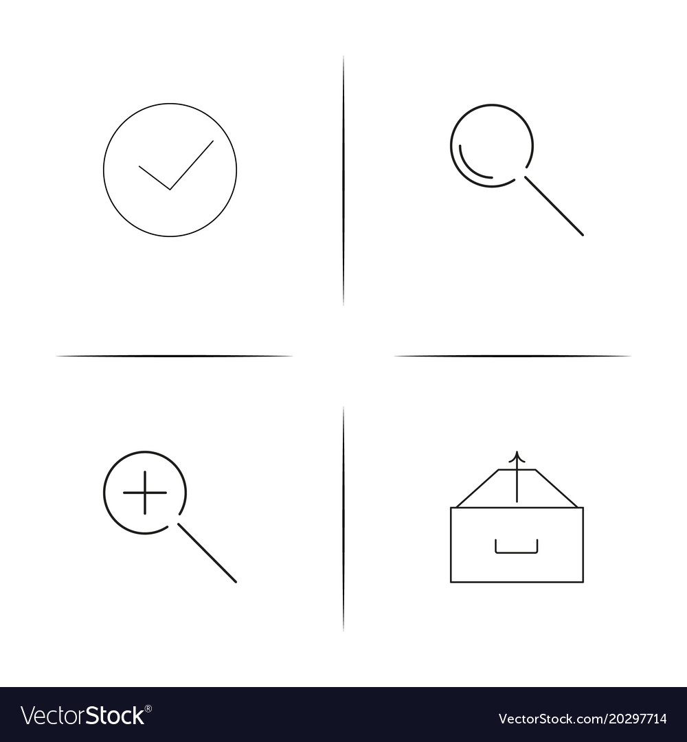 Web and text simple linear icon setsimple outline