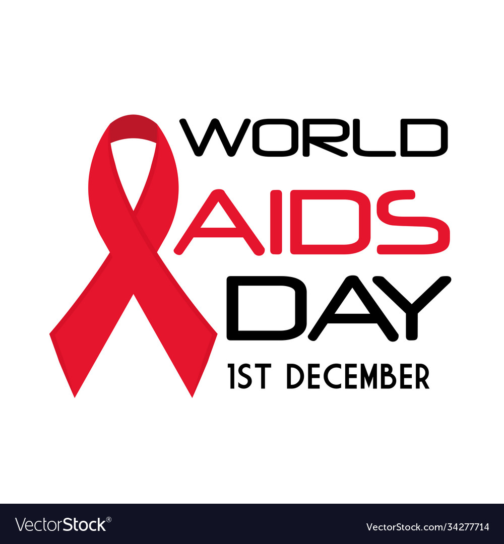 World aids day with ribbon design Royalty Free Vector Image