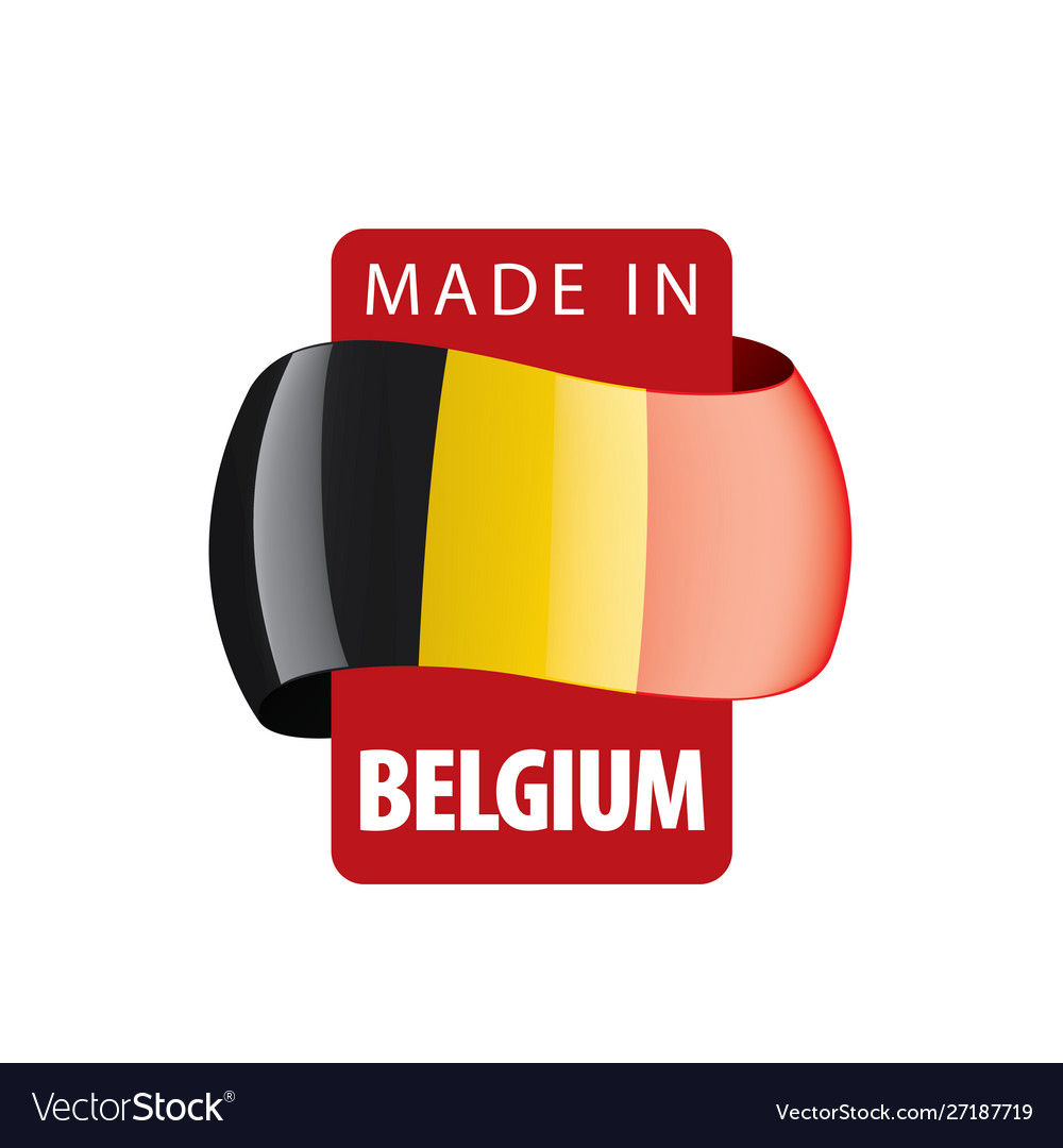 Belgien Flagge auf einem weißen