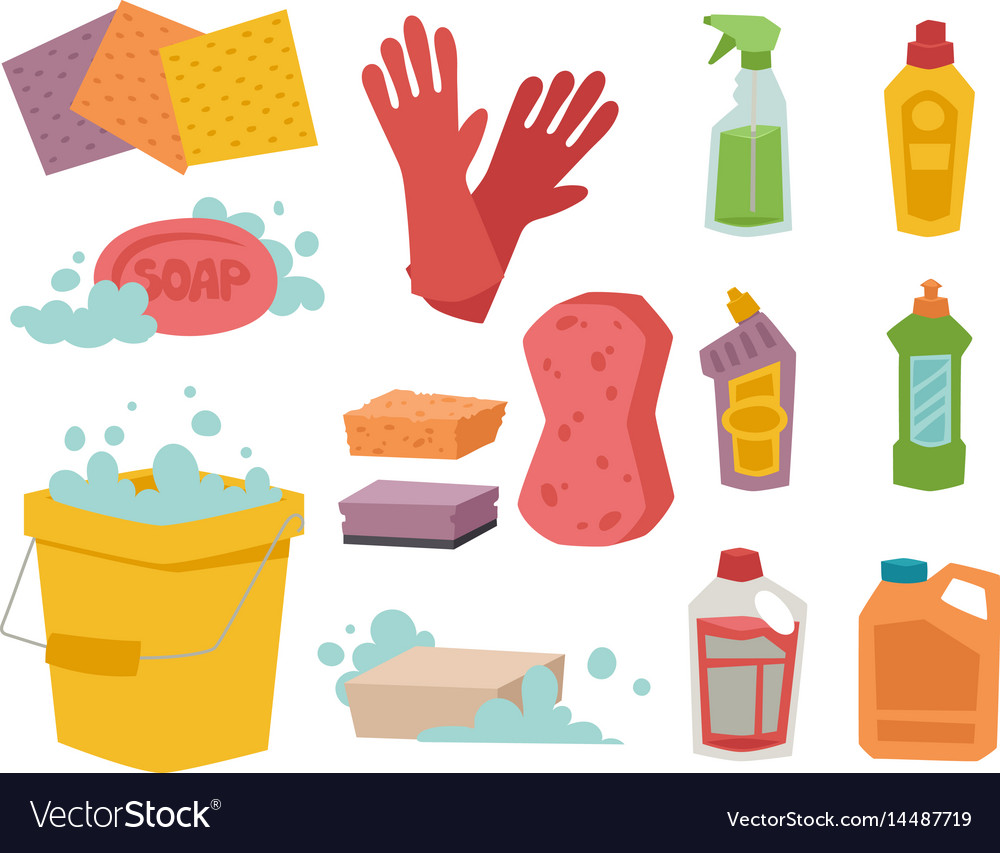 Cleanser bottle chemical housework product care Vector Image