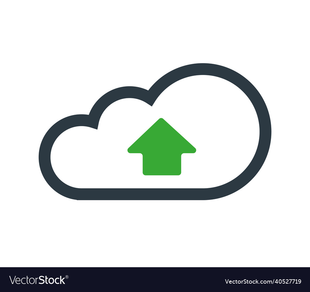 Cloud computing with upload icon vector image Cloud computing with upload icon