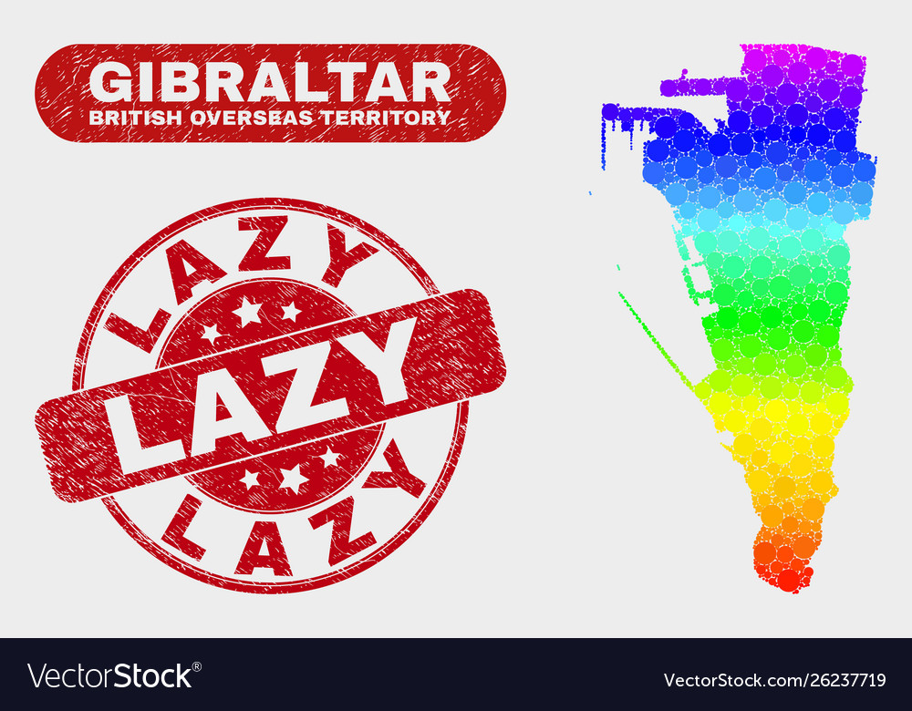 Colored mosaic gibraltar map and distress lazy Vector Image Colored mosaic gibraltar map and distress lazy