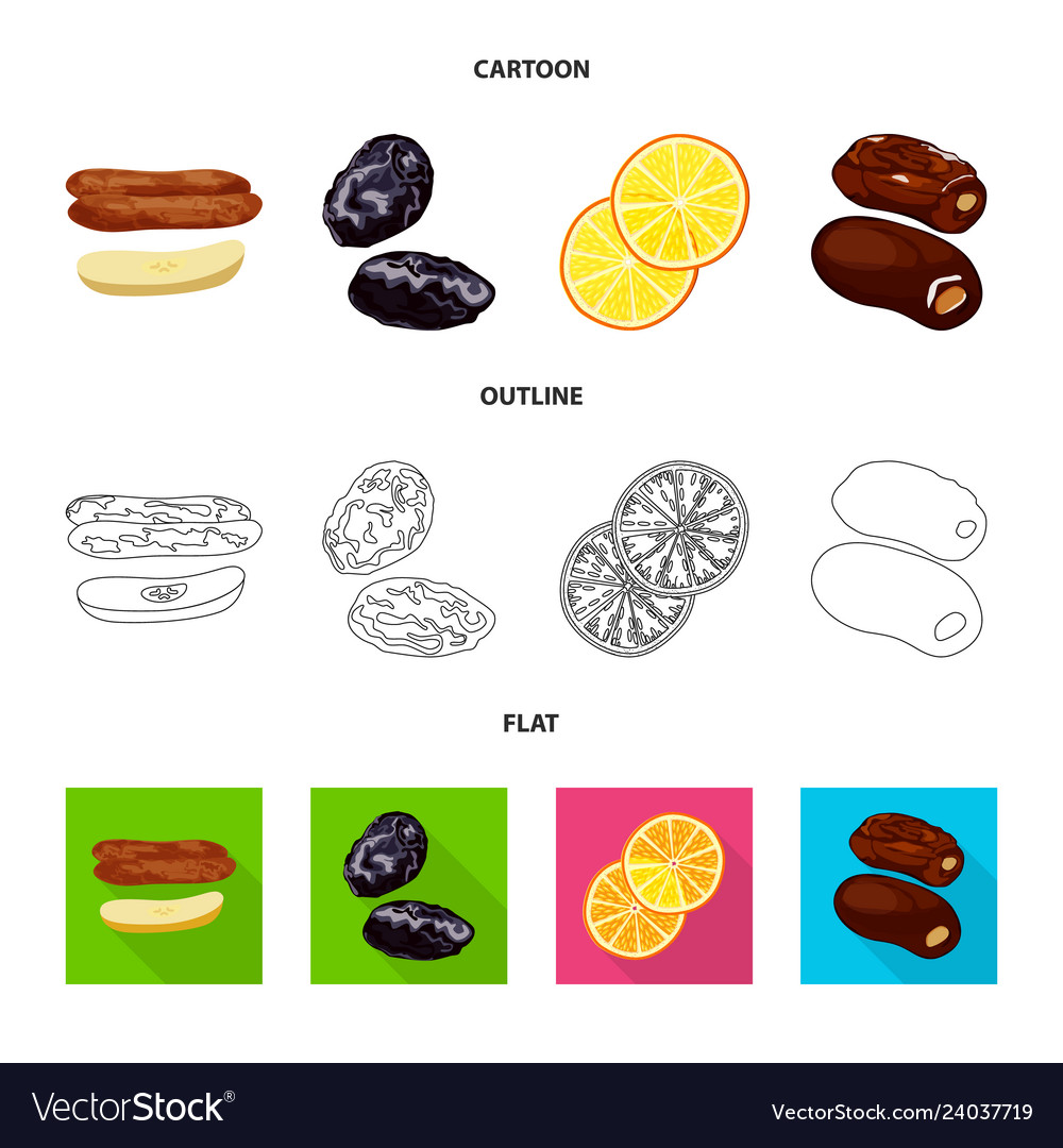Isolated object of food and raw icon set
