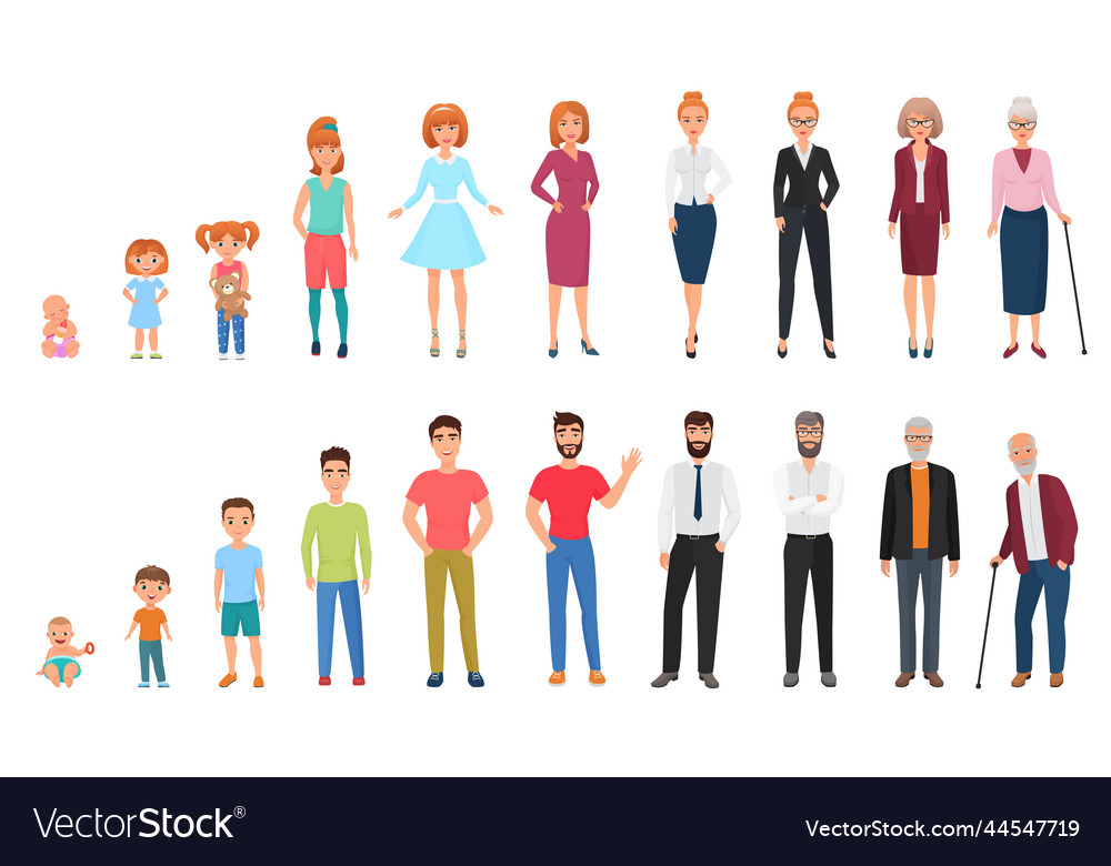 Life cycles of man and woman people generations Vector Image