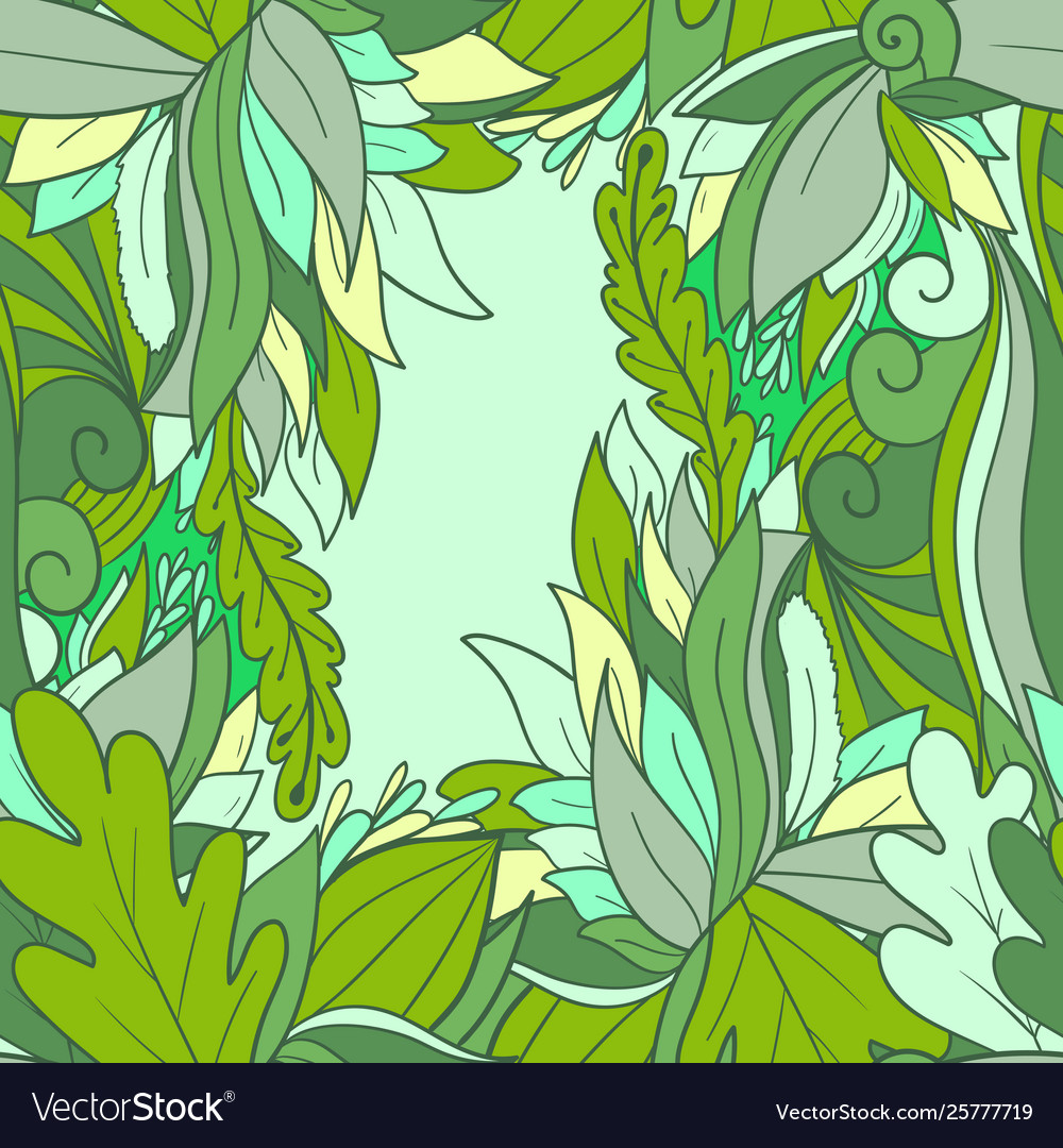 Seamless pattern background with abstract leaves