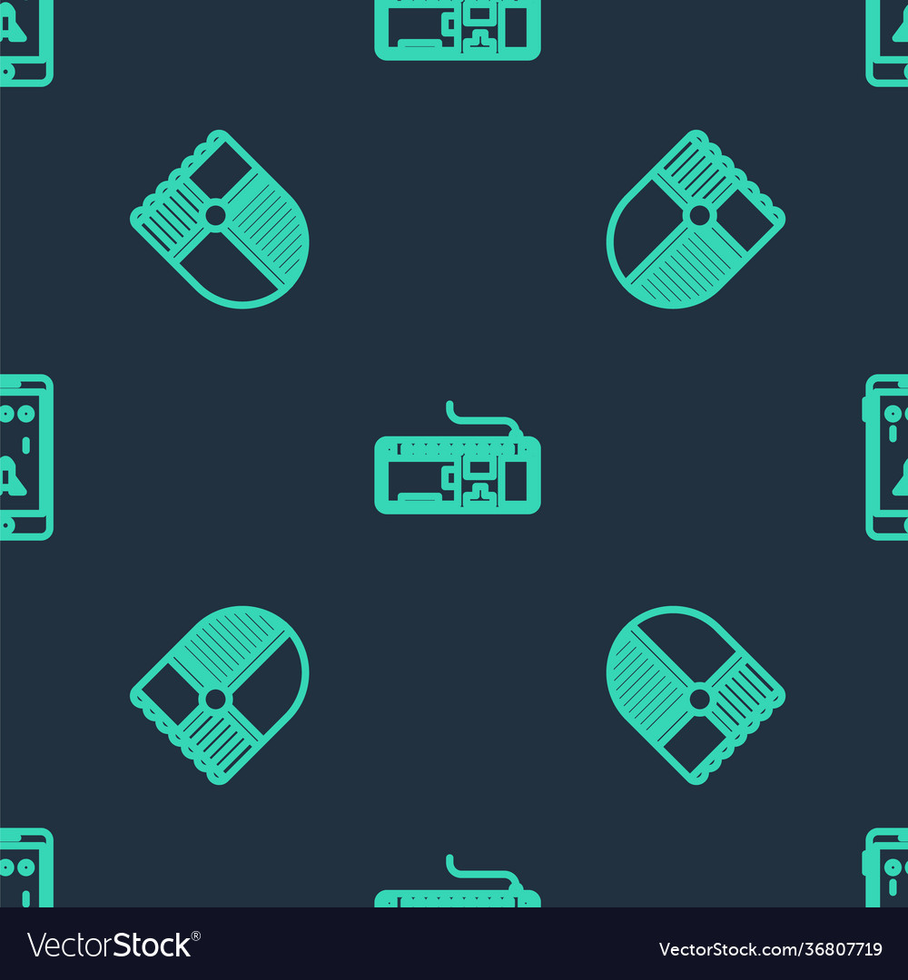 Set Line Computer Tastatur Schild für Spiel vector image Set Line Computer Tastatur Schild für Spiel