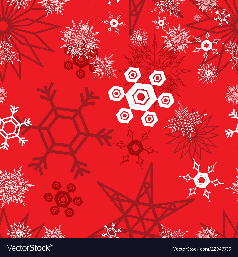 Snowflake pattern red vector image Snowflake pattern red
