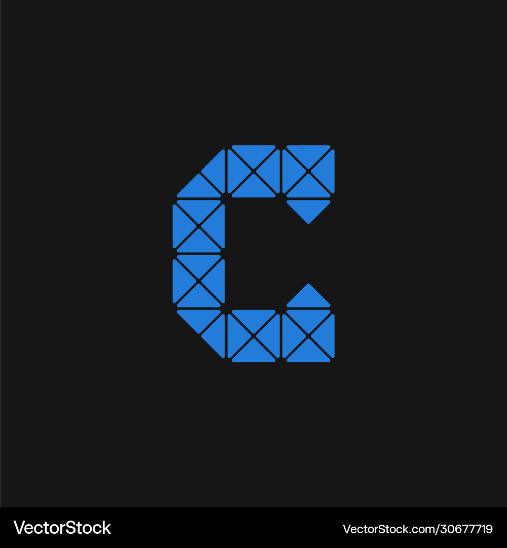 Technical construction logo letter c Royalty Free Vector