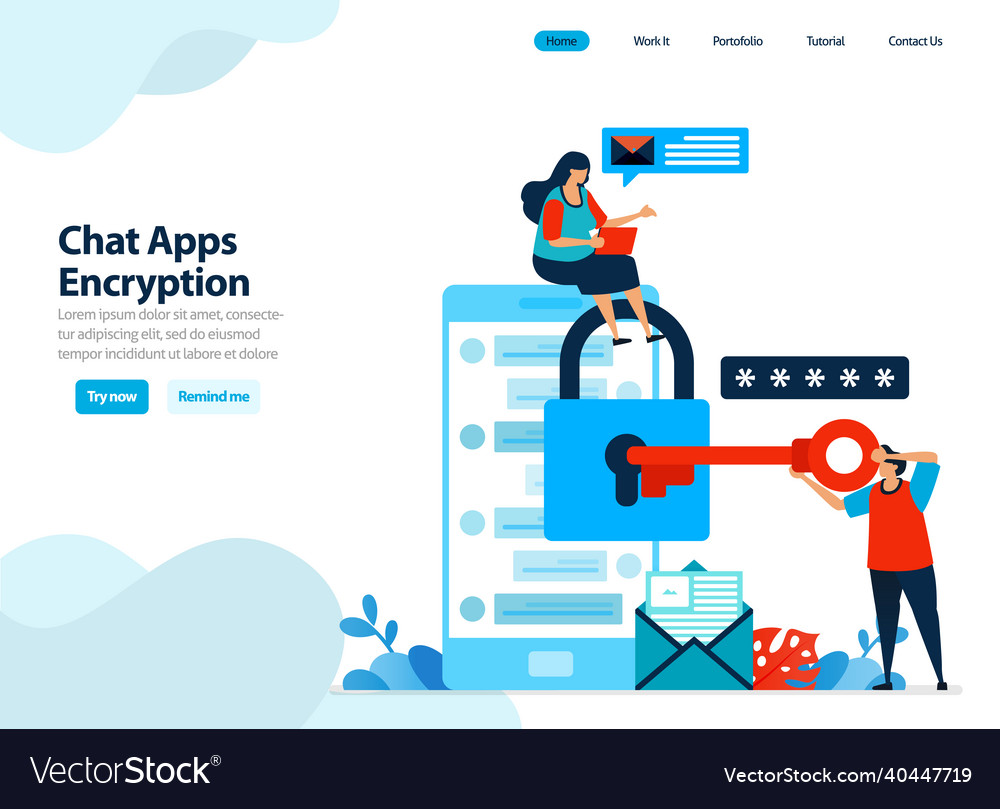 Website design of chat apps encryption and mobile
