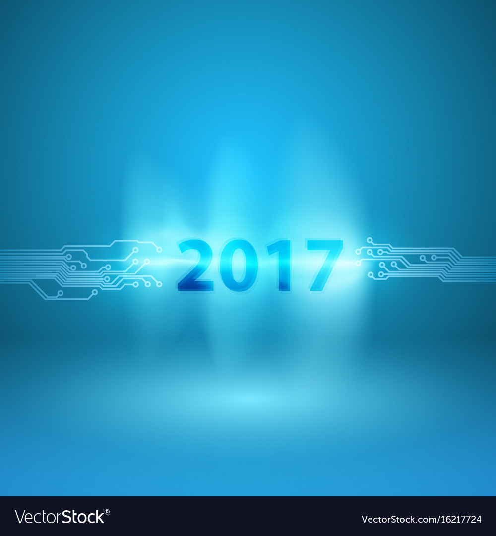 Abstract Circuit Board Background with 2017