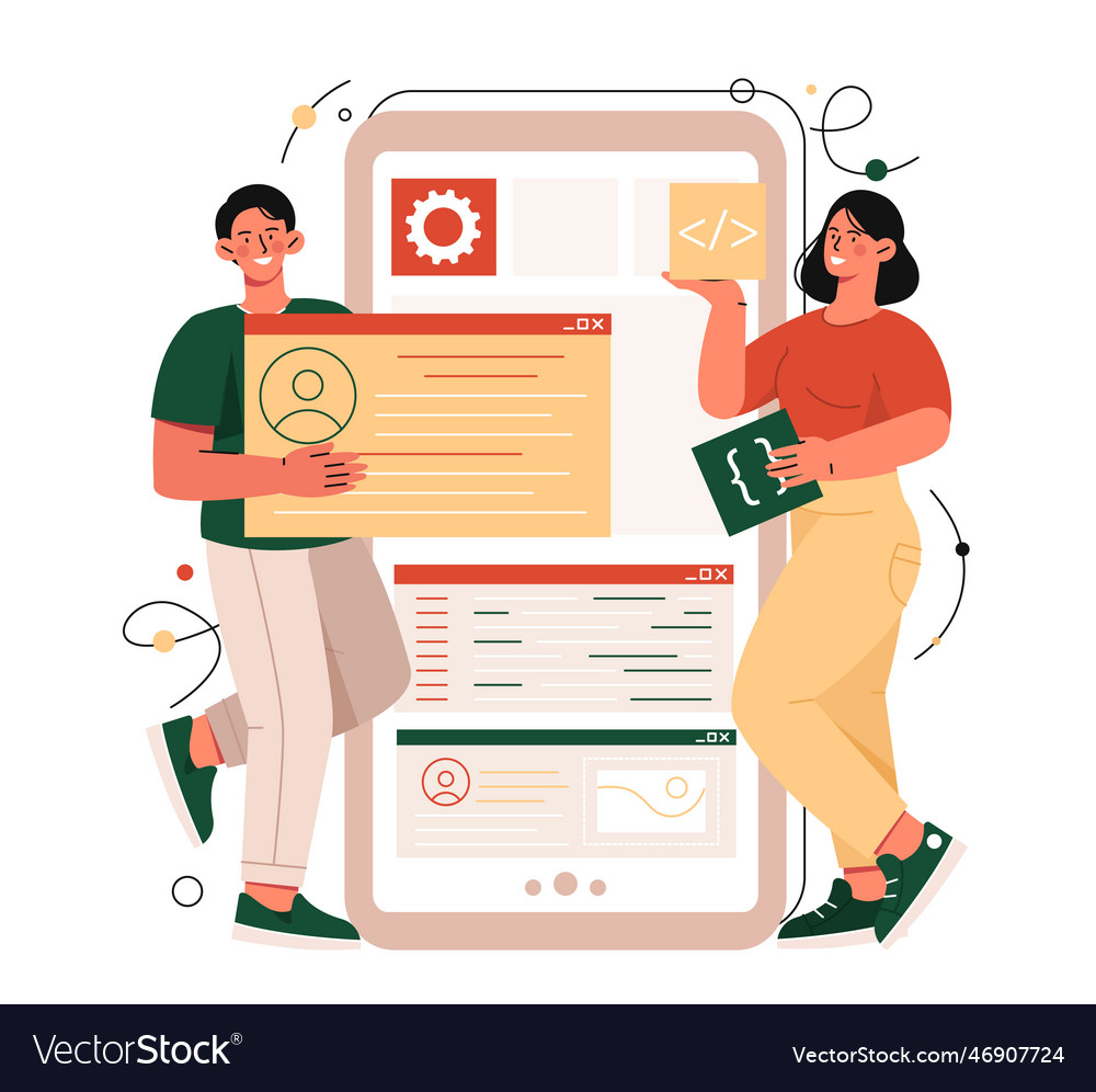 App development concept Royalty Free Vector Image