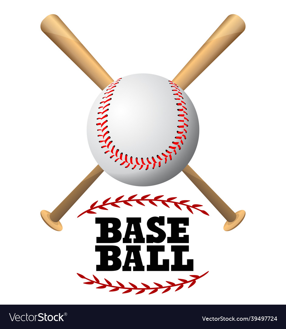 Baseball and bats on a white background Royalty Free Vector