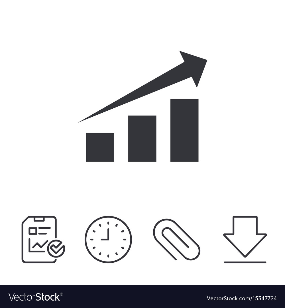 Chart with arrow sign success diagram symbol