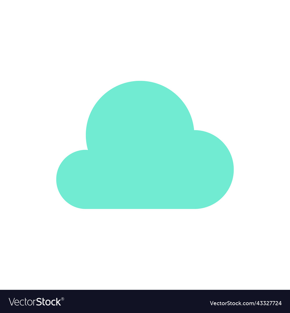 Cloud computing flat color ui icon vector image Cloud computing flat color ui icon
