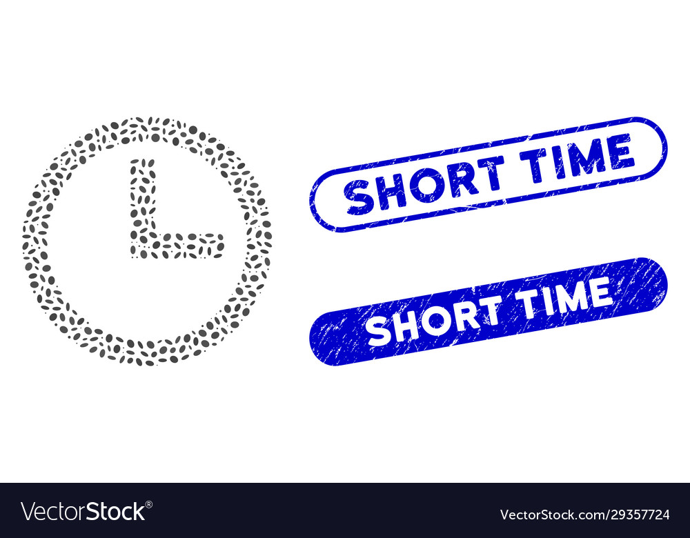 Ellipse mosaic clock with textured short time vector image Ellipse mosaic clock with textured short time