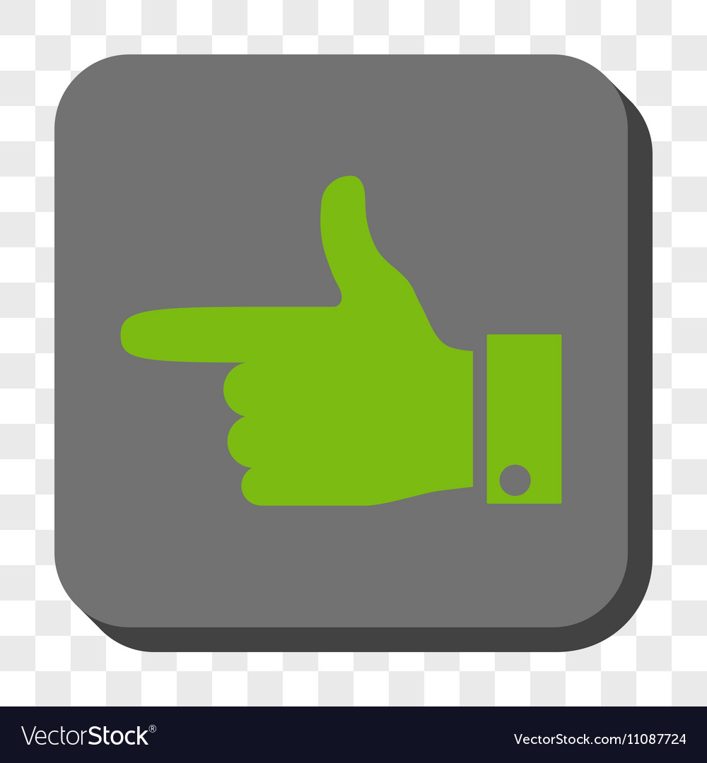 Hand pointer left rounded square button