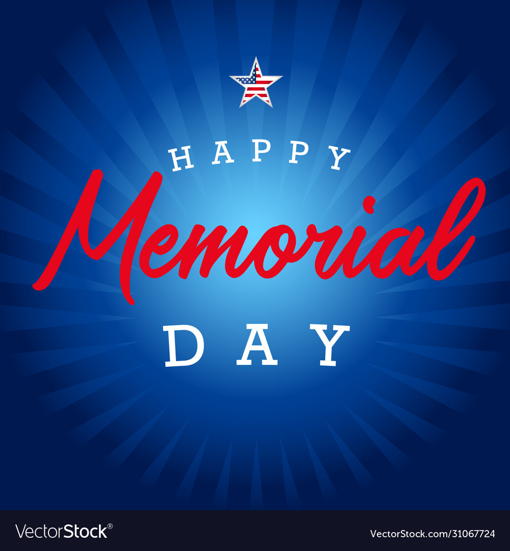 Happy memorial day usa blue stripes Royalty Free Vector