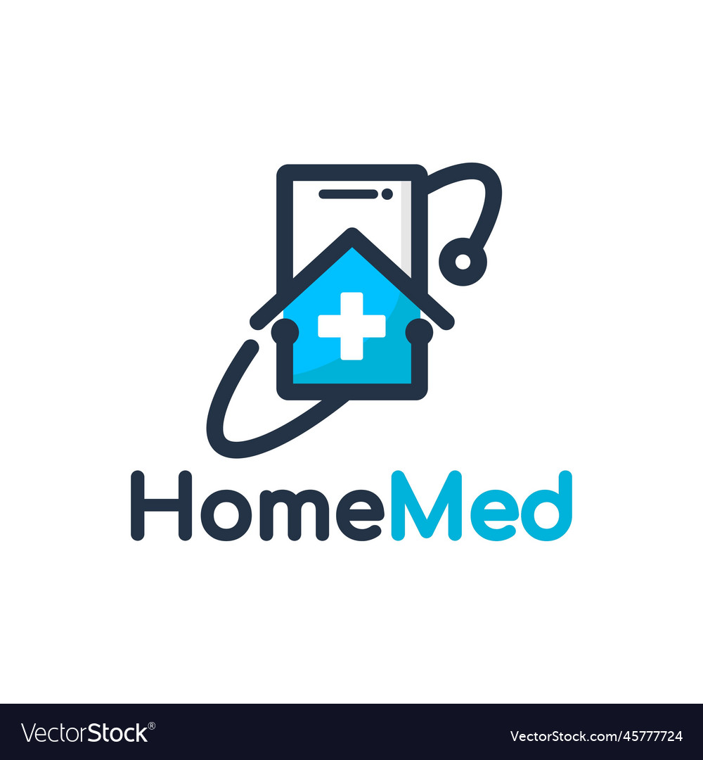 Home medical with phone logo template