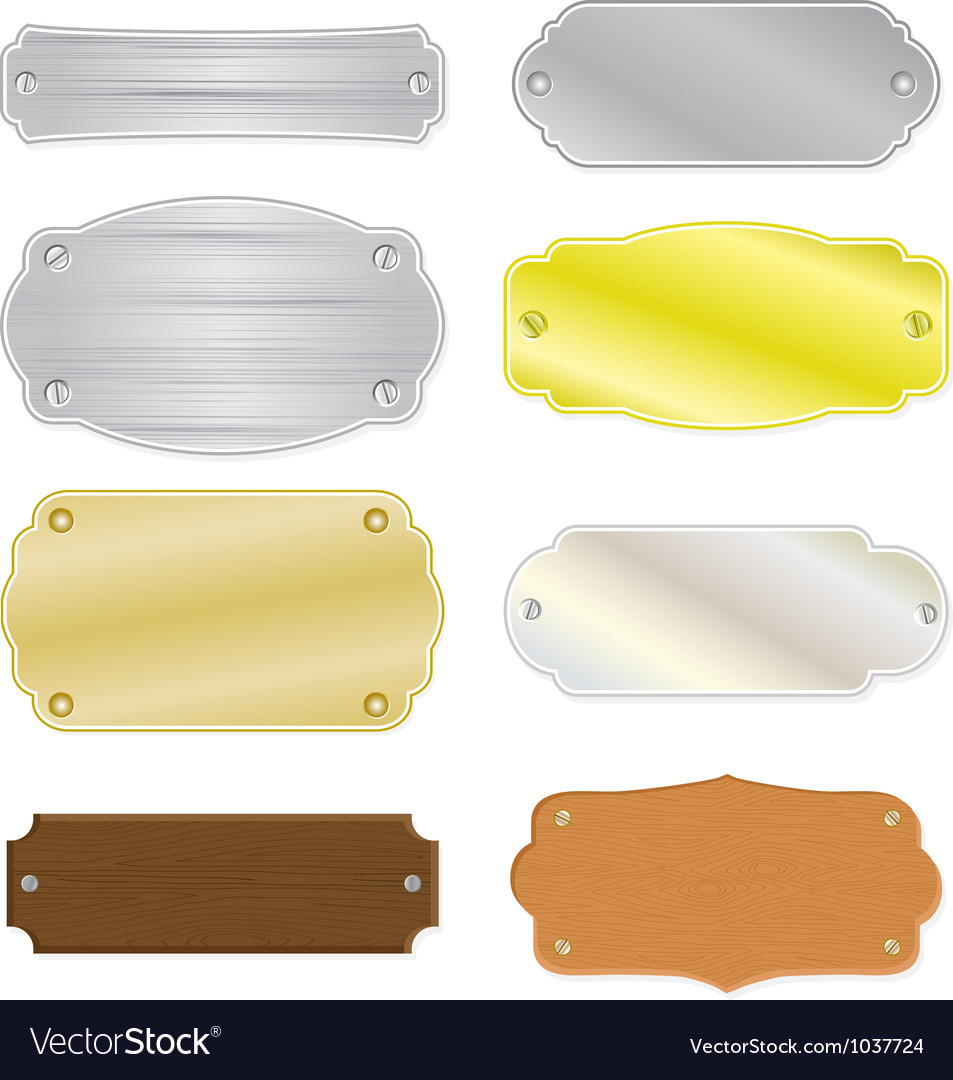 House Or Trophy Nameplates Royalty Free Vector Image