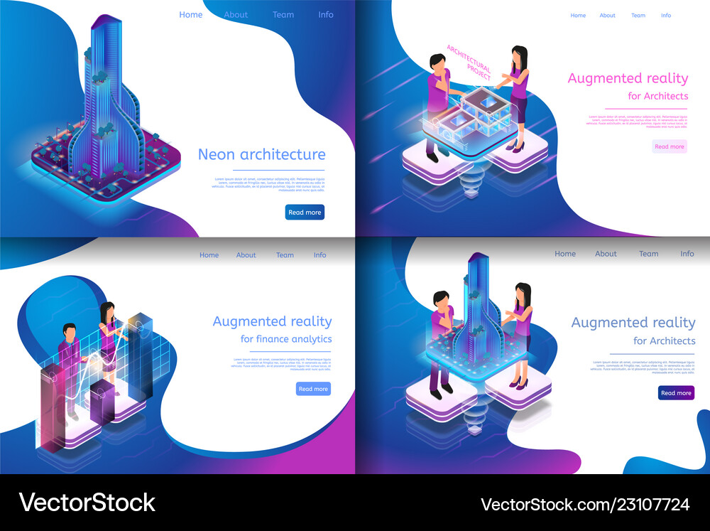 Isometric virtual reality processes Royalty Free Vector