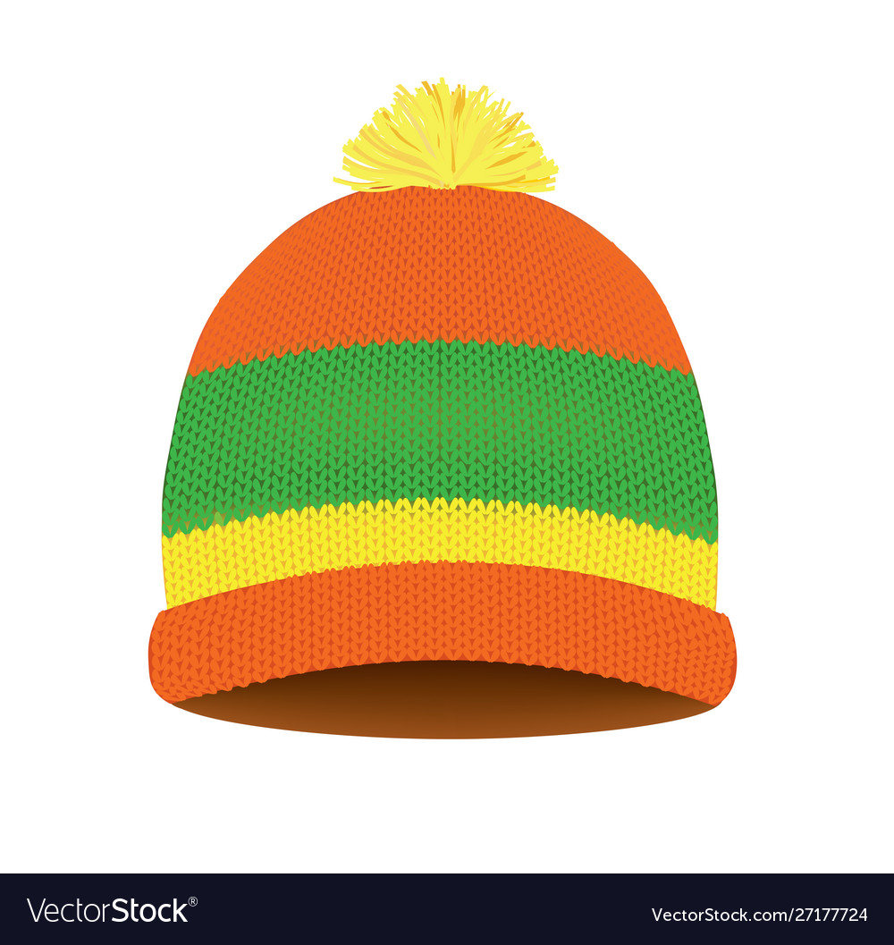 Knitted winter hat vector image Knitted winter hat