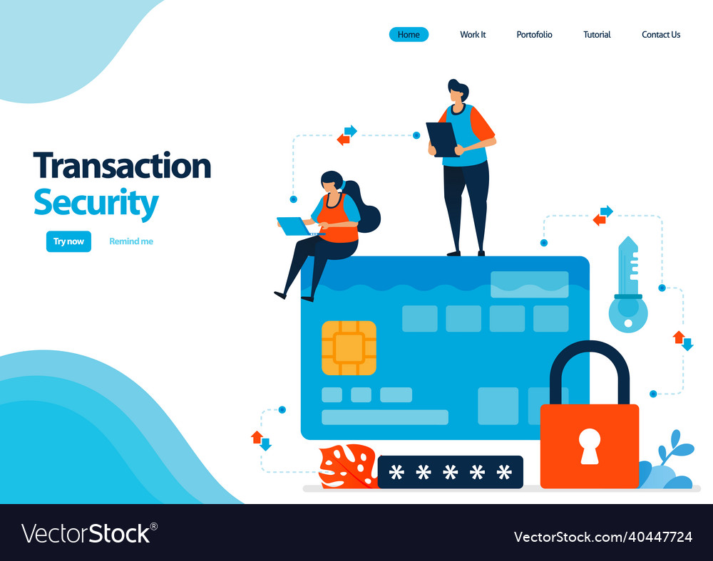 Landing page template of secure transactions