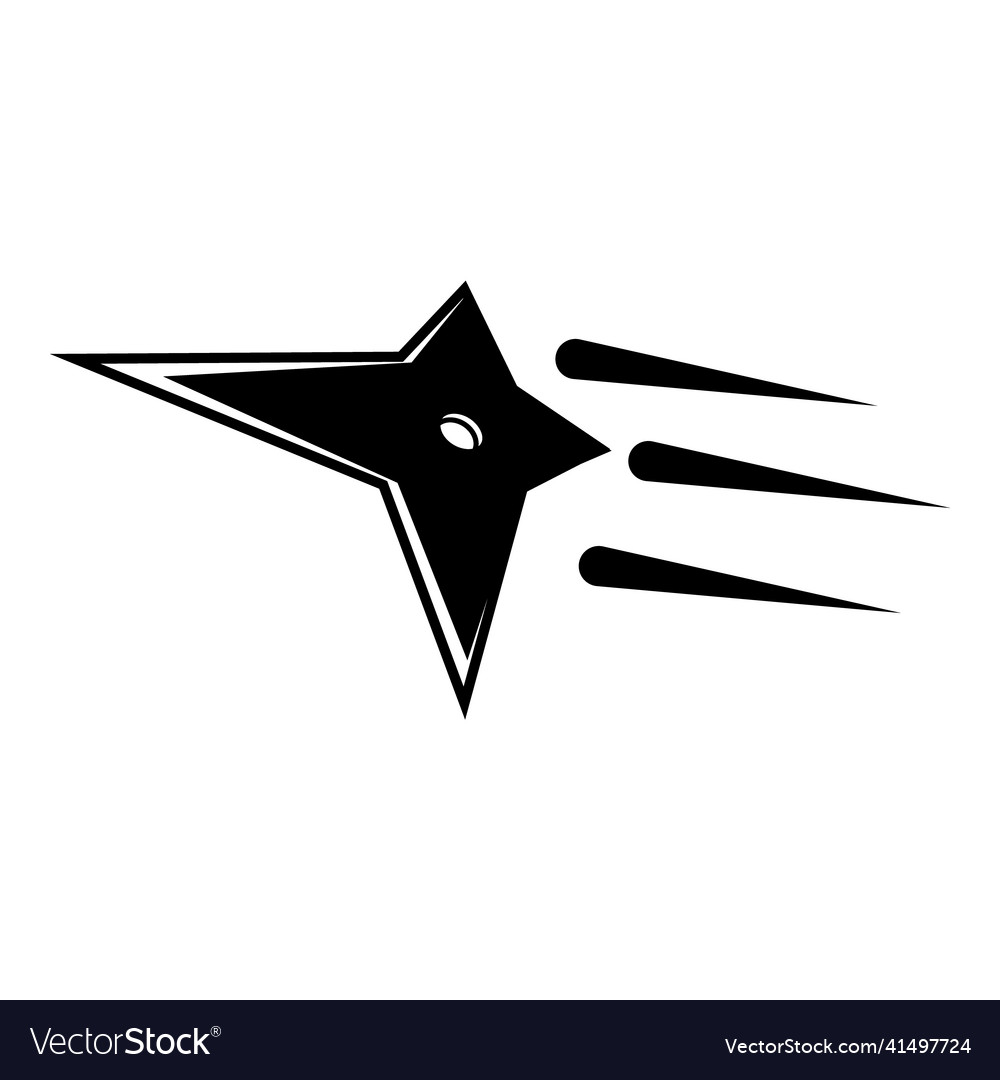 Ninja shuriken star flat icon isolated on white