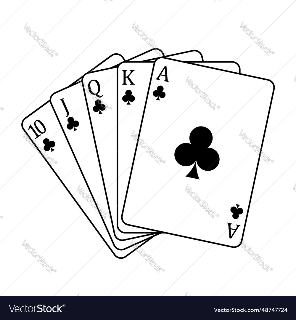 Playing cards - a poker hand consisting of royal Vector Image