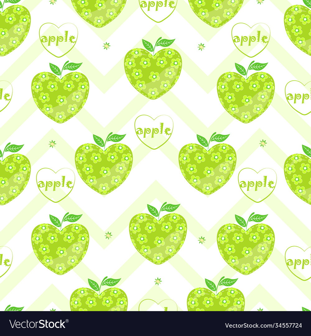 Seamless pattern with abstract apples and flowers vector image Seamless pattern with abstract apples and flowers