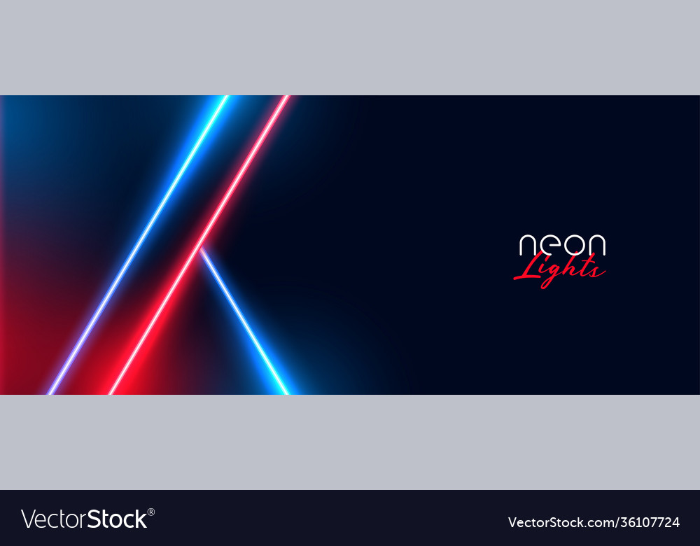 Stylish neon lights background with red and blue