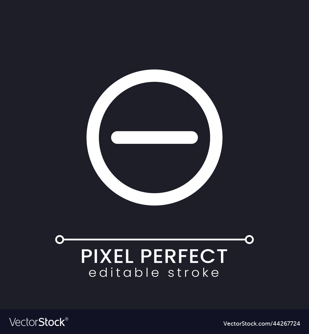 Subtraction button pixel perfect white linear ui vector image Subtraction button pixel perfect white linear ui