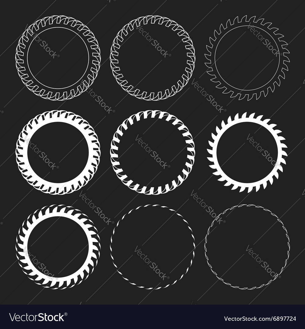 Tire track round border frame set overlay