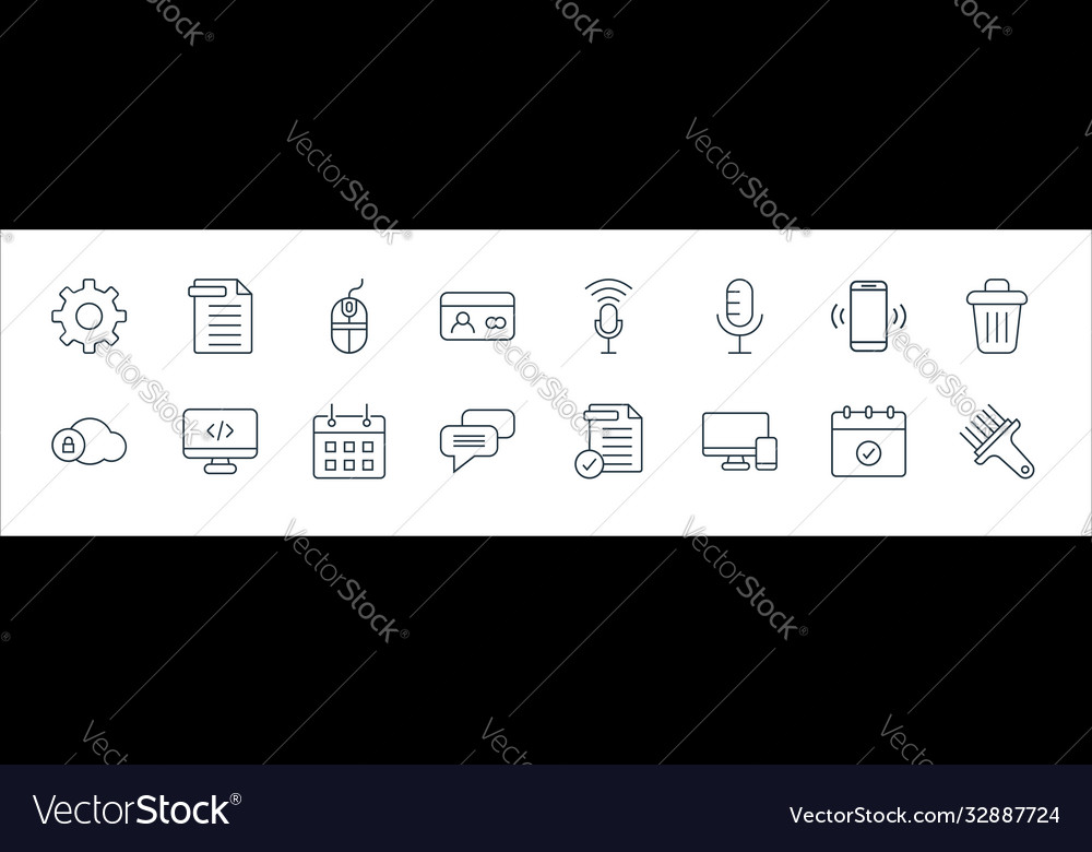 User interface line icons linear set quality vector image User interface line icons linear set quality