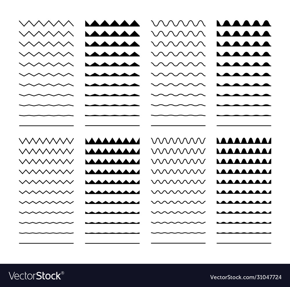 Wave set in abstract style on white background