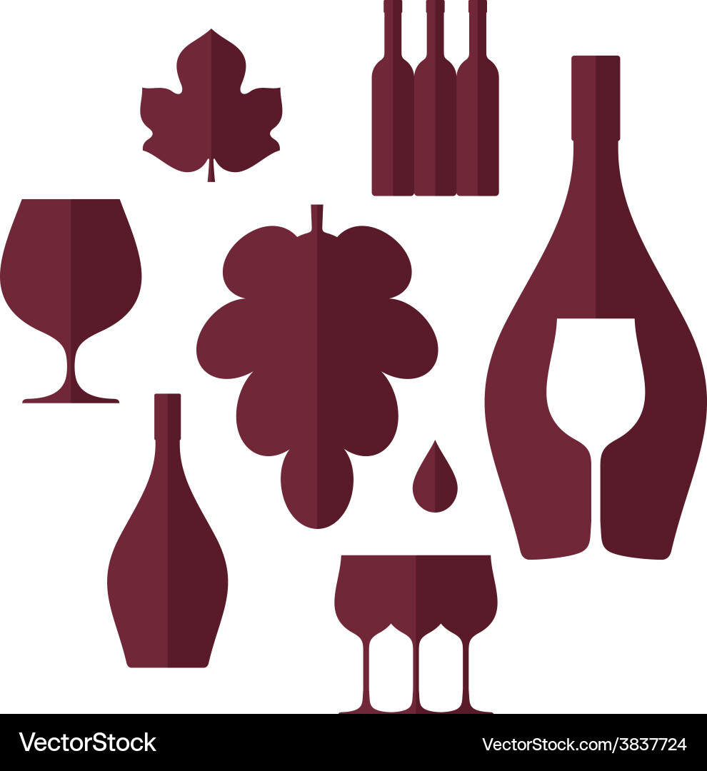 Wine Set Royalty Free Vector Image - VectorStock