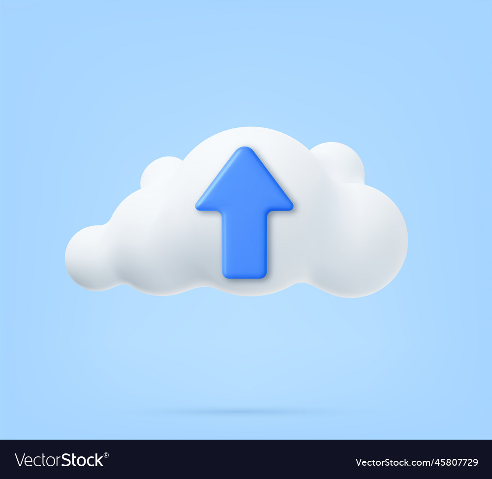 3d cloud computing symbol vector image 3d cloud computing symbol